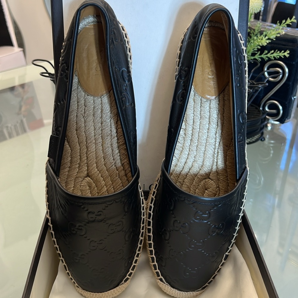 Authentic Gucci Black Guccissima Leather espadrille 39.5 US  9 - Picture 11 of 12